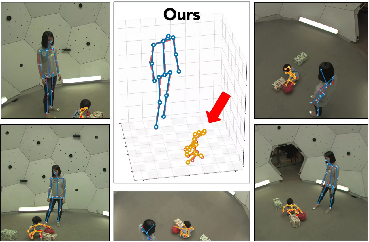 DisPOSE on CMU Panoptic: recovers the crawling toddler.